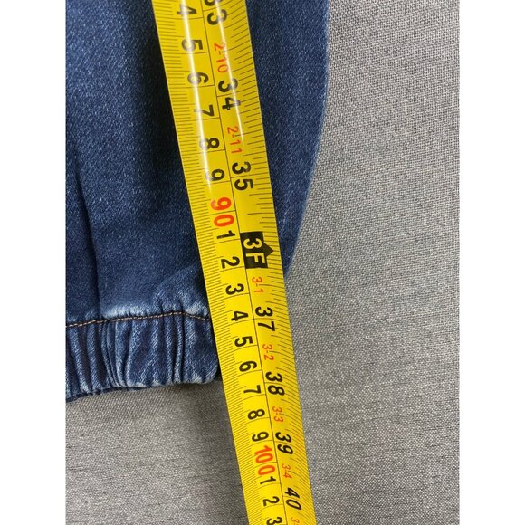 Express Jogger Jeans Super High Rise Womens 8R Dark Wash Baggy Barrel Leg Denim - Picture 6 of 8